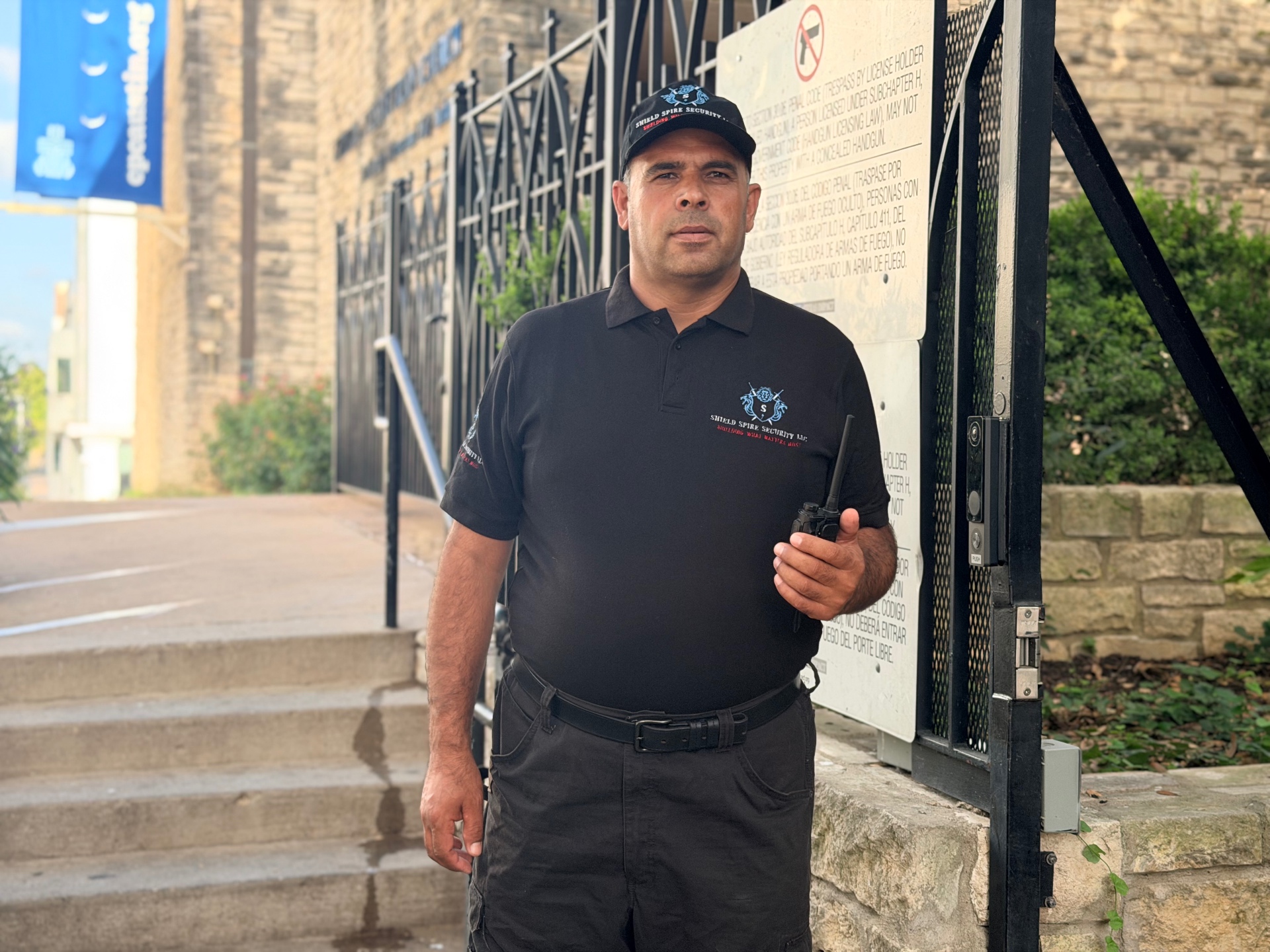 Shield Spire Security uniform standards and radio communications maintained throughout the assignment.