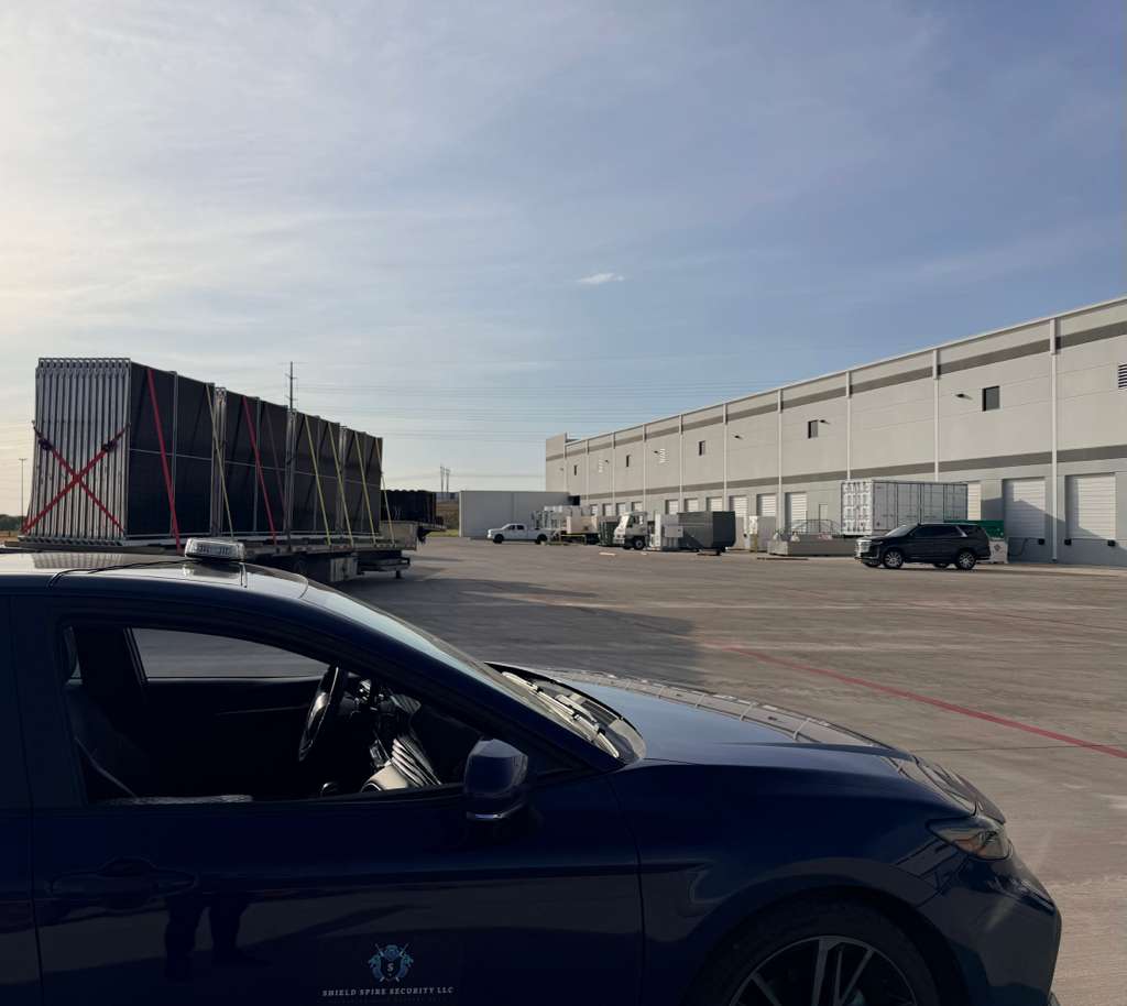 High-value industrial equipment staged outside the facility during the active operational period.