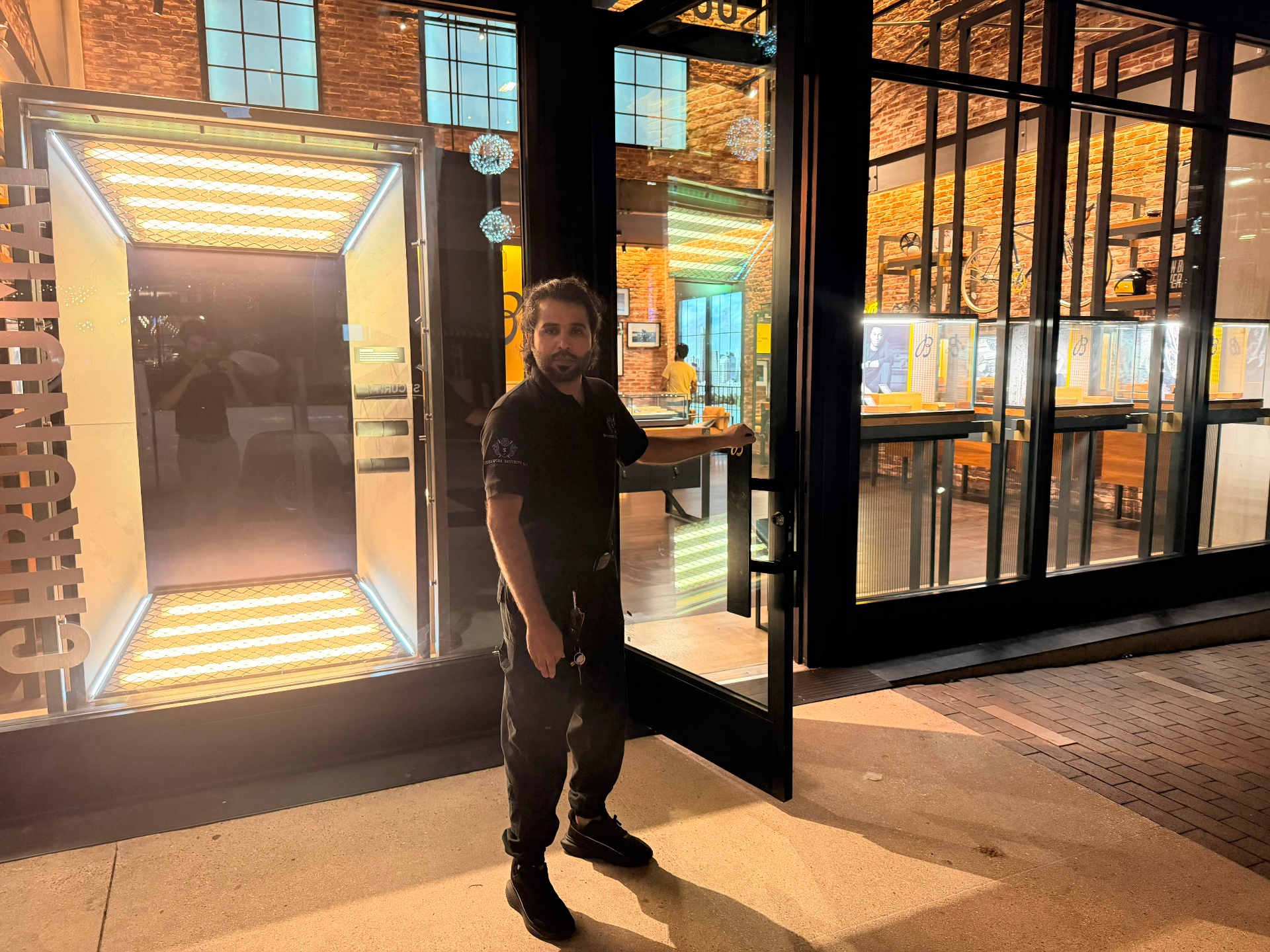 Entrance access control maintained throughout the overnight renovation deployment.